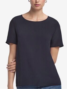 FALCONERI Seta Collection Silk Crewneck Blouse Short Sleeve